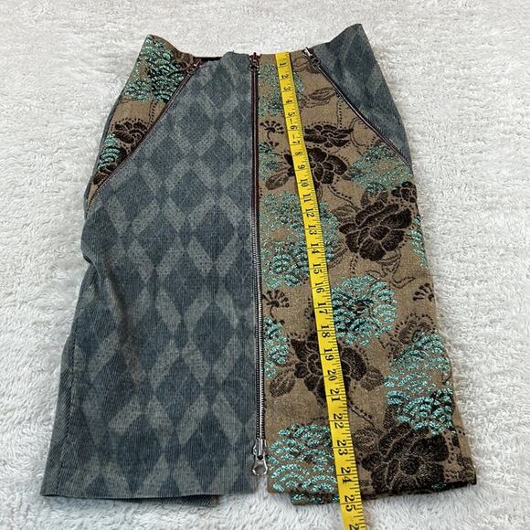 Y2K Custo Barcelona NWT 2006 slash NY zip and glitter pencil skirt, 34 or 0 - Picture 5 of 10